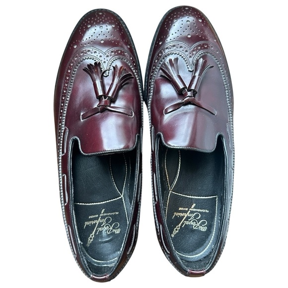 VTG Florsheim Wingtip Loafers Tassel Shoes Leather Burgundy Mens 11 3E Vintage Florsheim Royal Imperial Tassel Wingtip Leather  main image 3